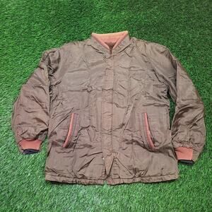 Vintage 60s Sherpa Bomber Jacket Mens Large Stocky Fit (Short Arms) Scovill Zip